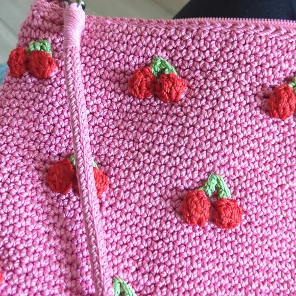 The SakWomen's Lumi Crochet Convertible Crossbody Bag Cherries - Picture 2 of 4